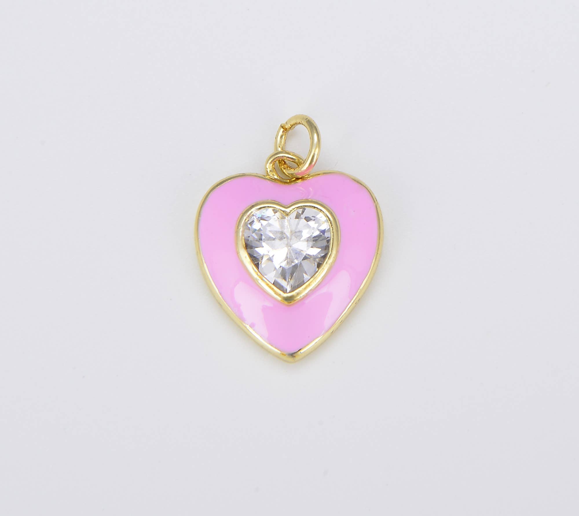 Cz Enamel Heart Shape Pendant