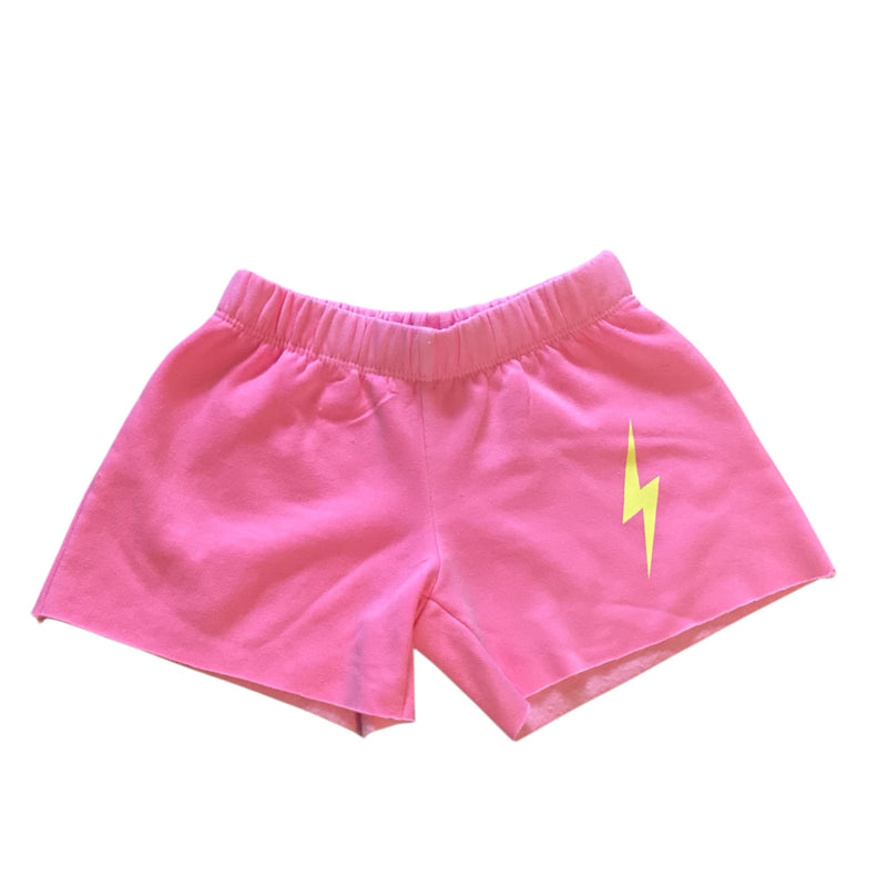 Firehouse Neon Yellow Bolt Sweatshort - Neon Pink