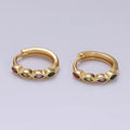 Multicolour Marquise Cz Lined Huggie Earrings