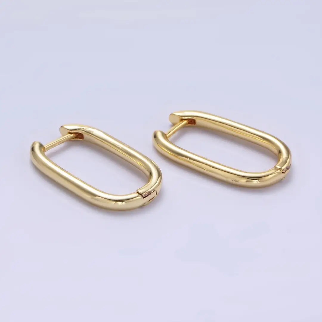 Minimalist Oblong Hoop Earrings