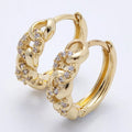 Cz Curb Chain Cartilage Huggie Earrings
