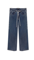 Katie J Tribeca Wide leg Drawstring Jeans Mid Wash