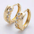 Cz Double Band Huggie Earrings