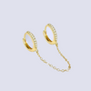 925 Steling Silver Gold Plated Huggie - Double piercing