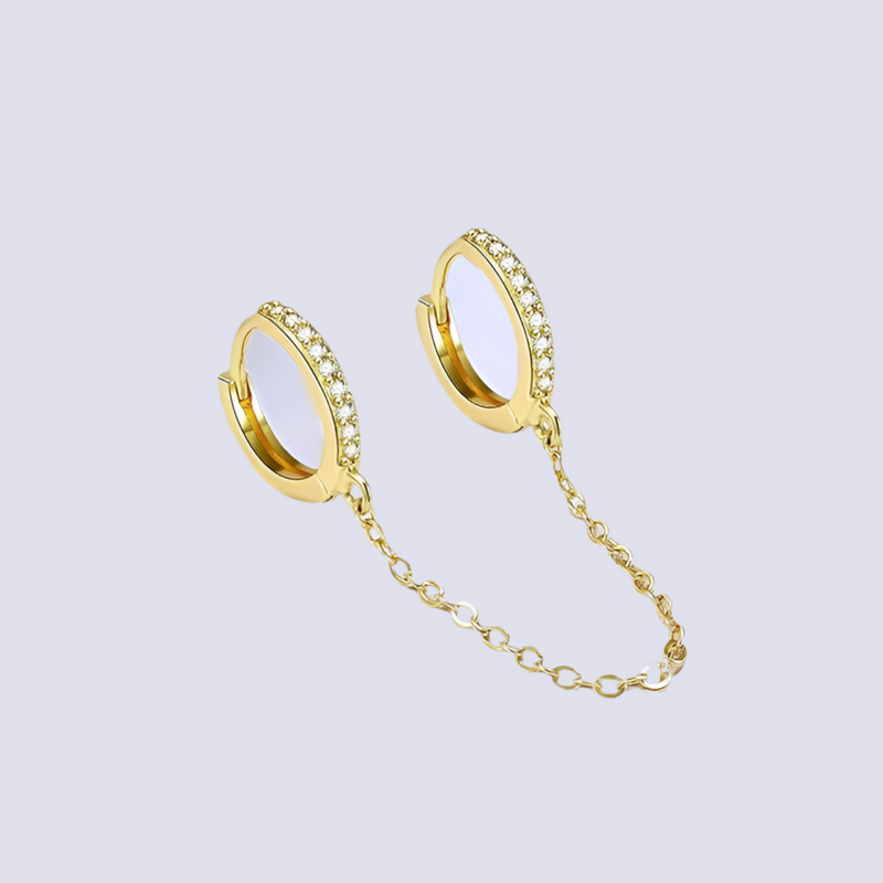 925 Steling Silver Gold Plated Huggie - Double piercing