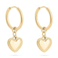 Heart Pendant Hoop Earrings