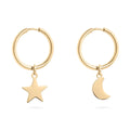 Star & Moon Pendant Earrings