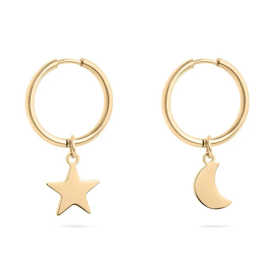 Star & Moon Pendant Earrings