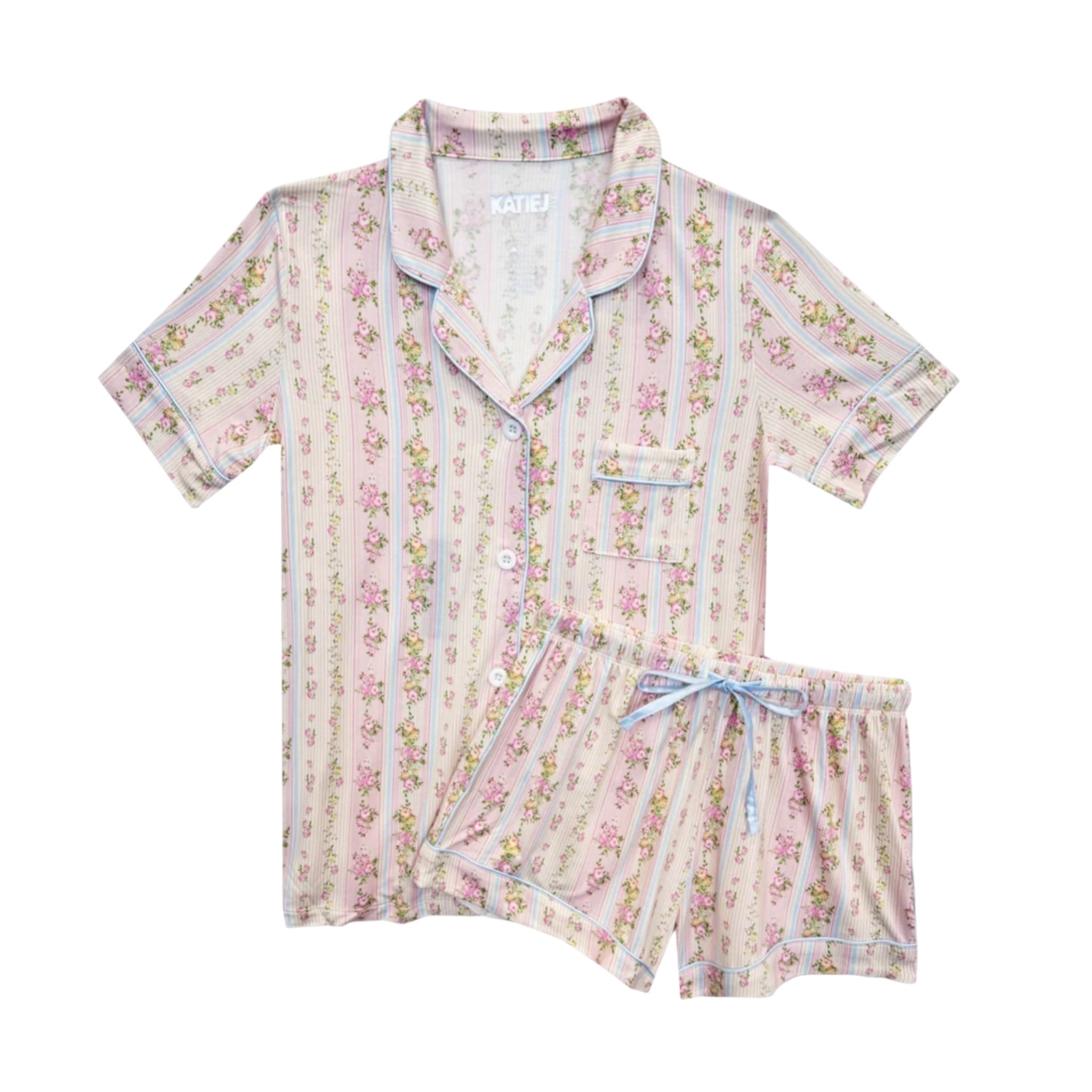 Katie J Lynn Lounge Set - Shabby Floral Stripe