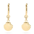Shell Pendant Huggie Earrings