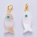 Blue-eyed Shell Pearl Fish Charm