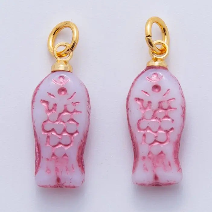 Pink Scaled Fish Charm