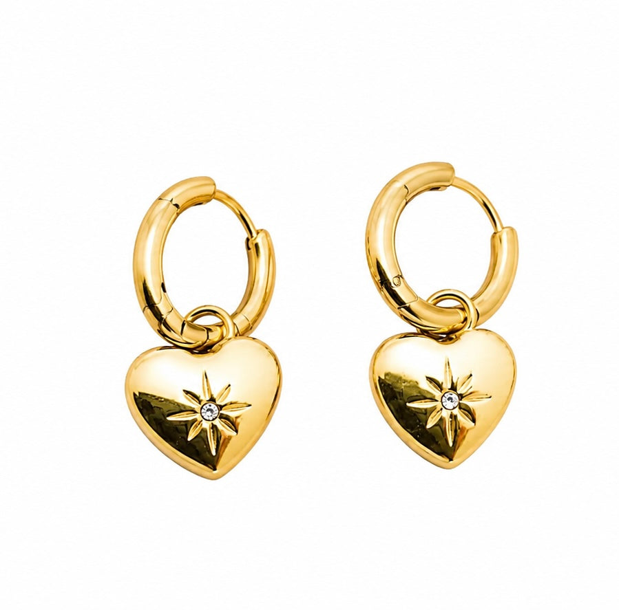 Heart Huggie Earrings