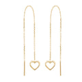 Gold Heart Outline Threader Set