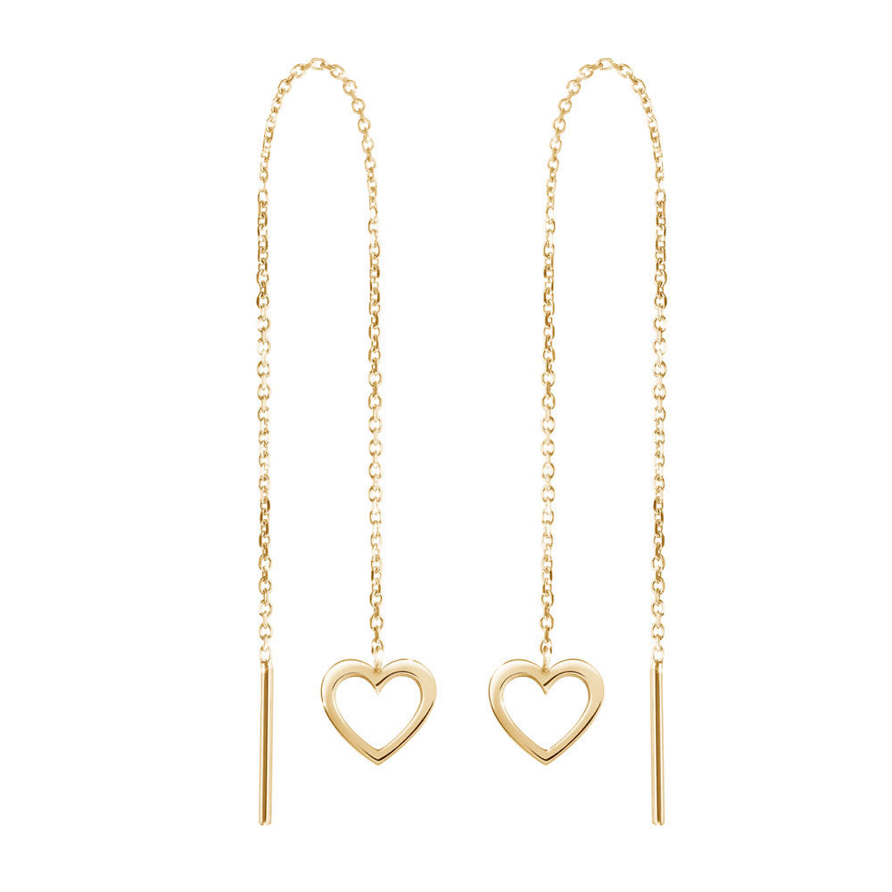 Gold Heart Outline Threader Set