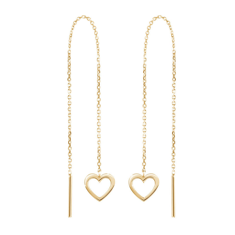 Gold Heart Outline Threader Set