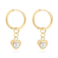 Cz Heart Pendant Huggie Earrings
