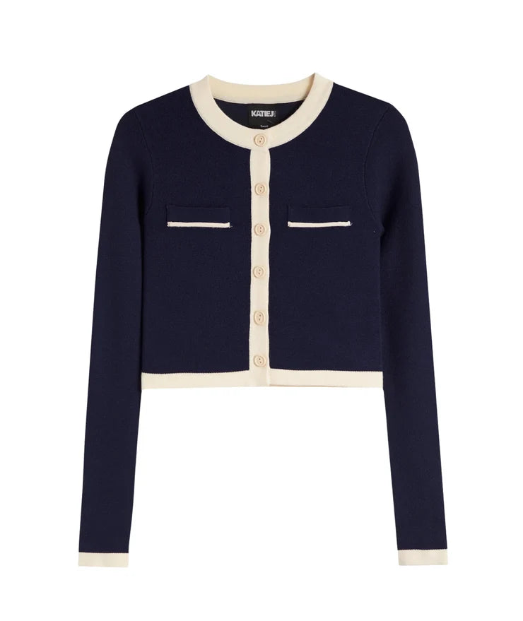 Katie J Whitney Colorblock Pocket Cardigan