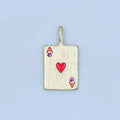 Cz Ace of Hearts Charm