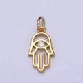 Cz Hamsa Hand Open Charm