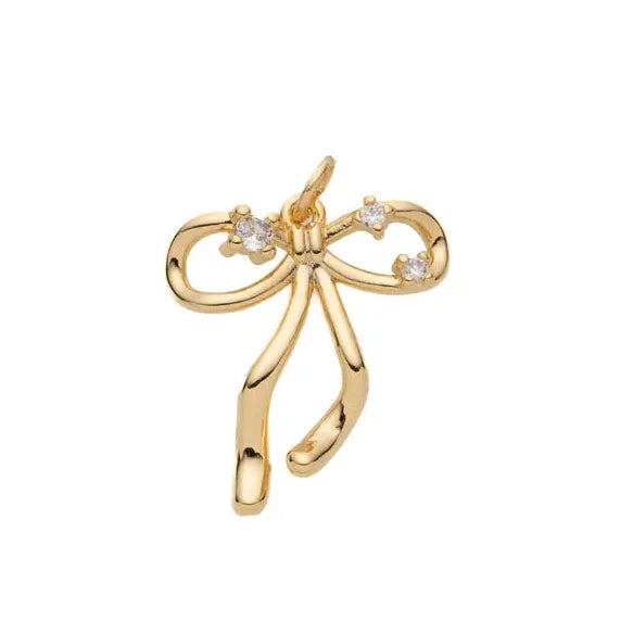 Ribbon Bow Tie CZ Charm