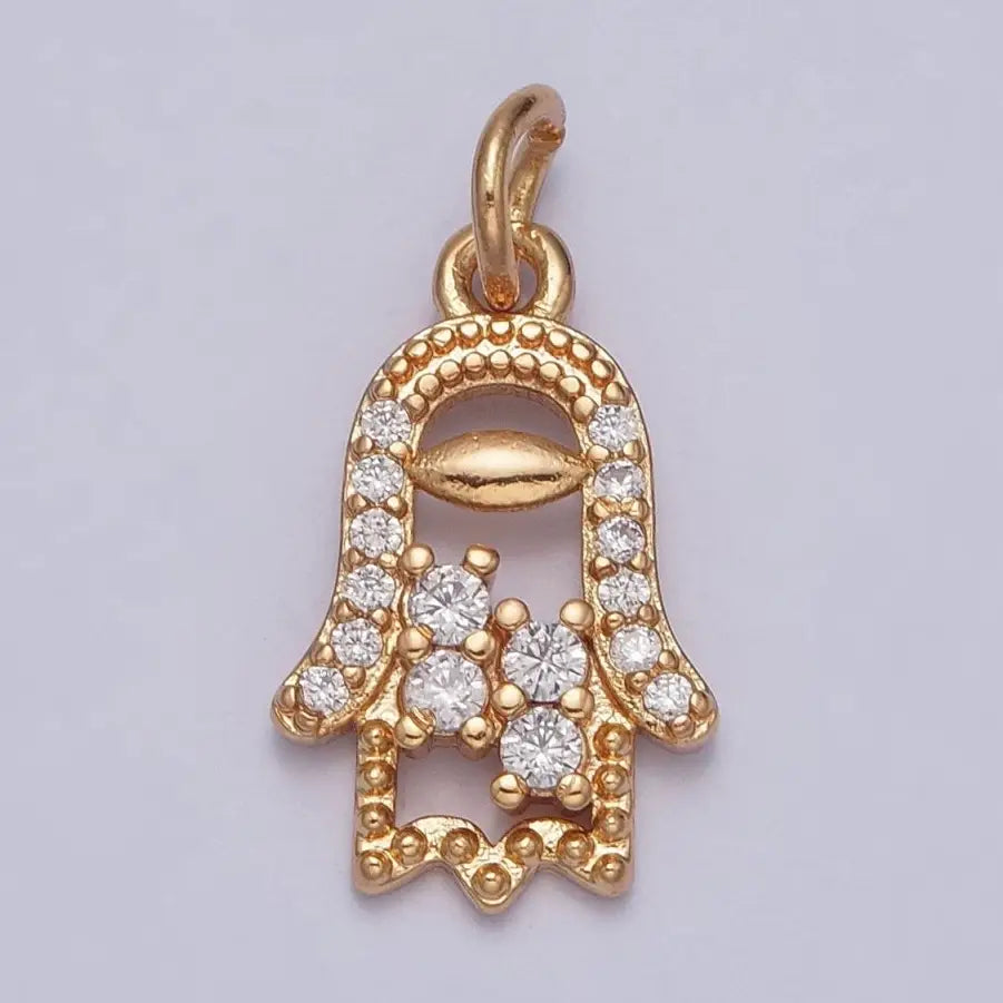 Cz Hamsa Hand Beaded Charm