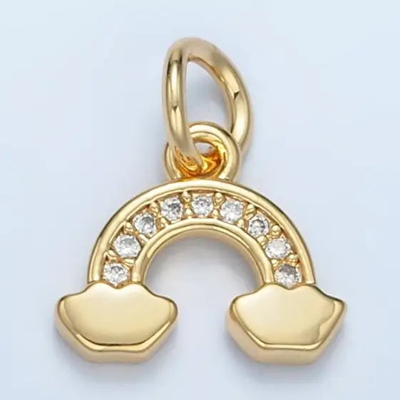 Cz Cloudy Rainbow Charm