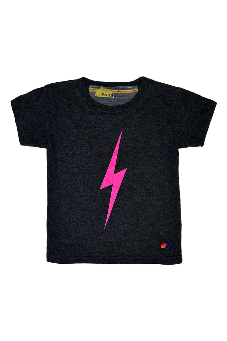 Aviator Nation Bolt Tee- Black/Neon Pink (Presale)
