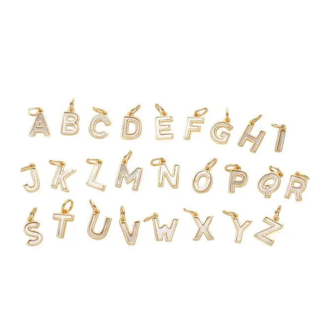 Mother of Pearl Letter Charm
