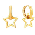 18K Gold Filled Slim Star Charm Huggies Set