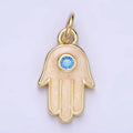 Blue Cz Hamsa Hand