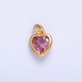 Pink Cz Mini Heart Charm