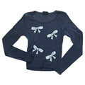 Firehouse Bow Toss Ribbed Tee - Heather Navy