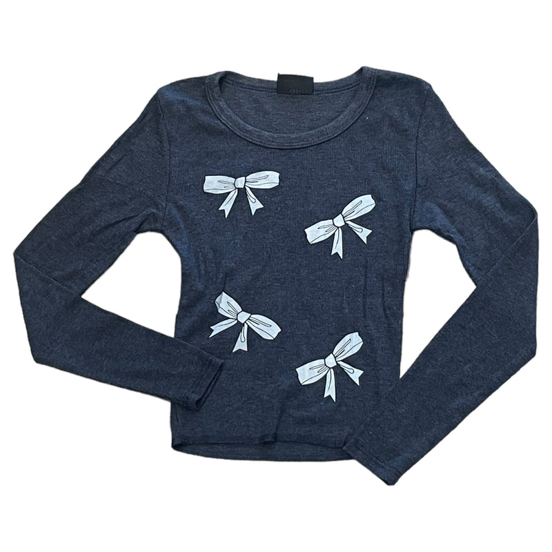 Firehouse Bow Toss Ribbed Tee - Heather Navy