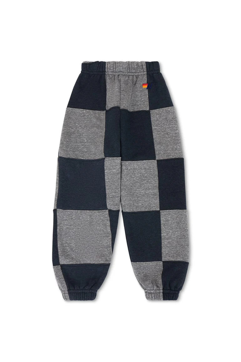 Aviator Nation Check Quilted Sweatpants-Heather Grey/ Charcoal (presale)