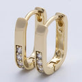 Cz Oblong Hoop Earrings