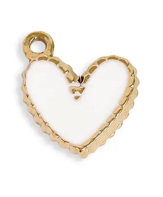 Epoxy Heart Charm - Pink, White, Purple