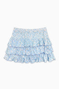 Pixielane Simply Soft Triple Ruffle Skort- Blue Floral