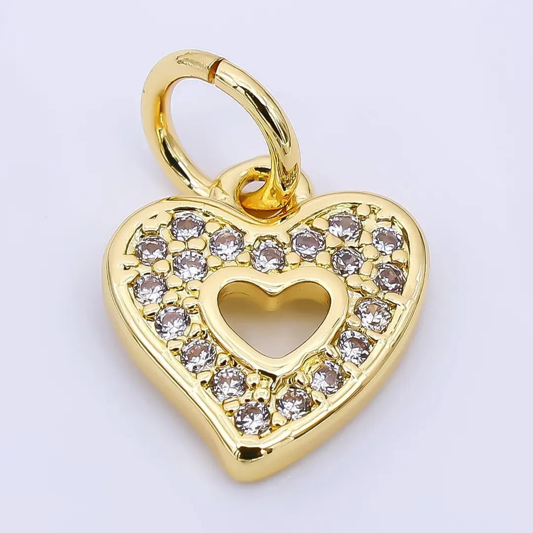 Cz Open Heart Charm