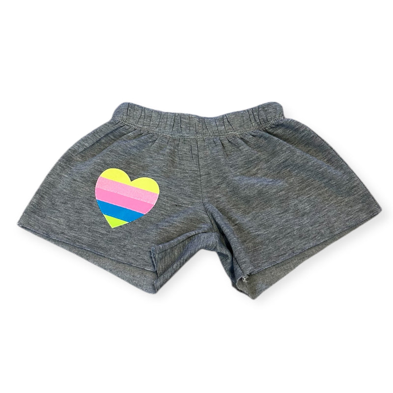 Firehouse Rainbow Heart Sweatshort -  Heather Grey