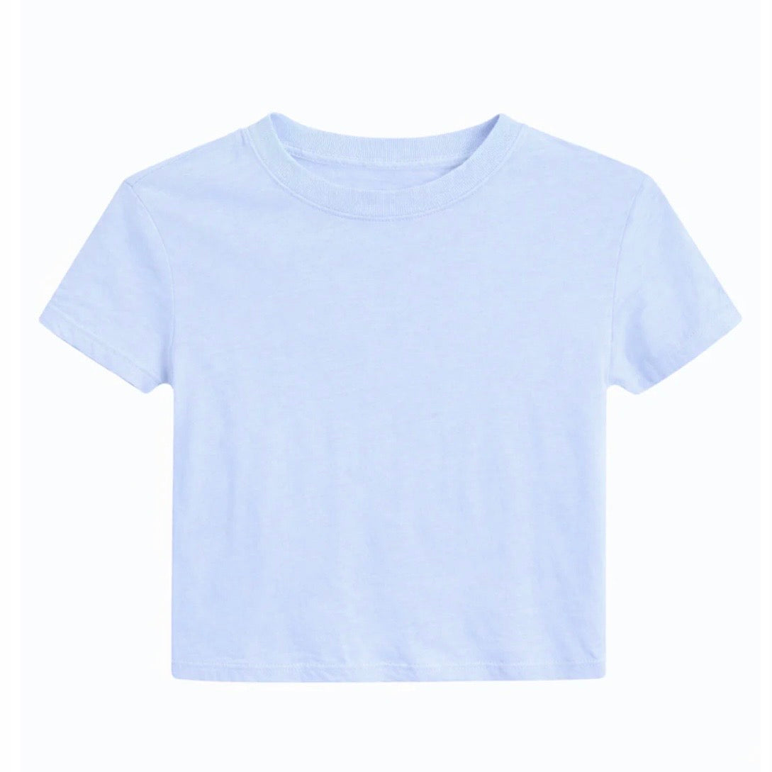 Katie J Fearless Crop Tee- Serene Blue