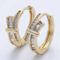 Cz Ribbed knot Tied Huggie Earrings
