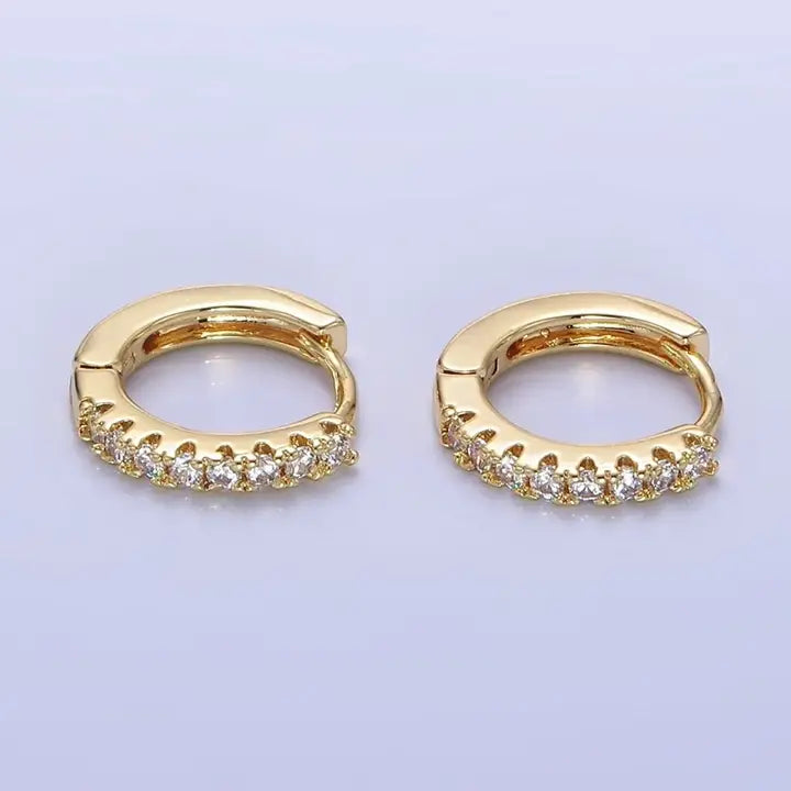 Micro Paved Huggie Earrings