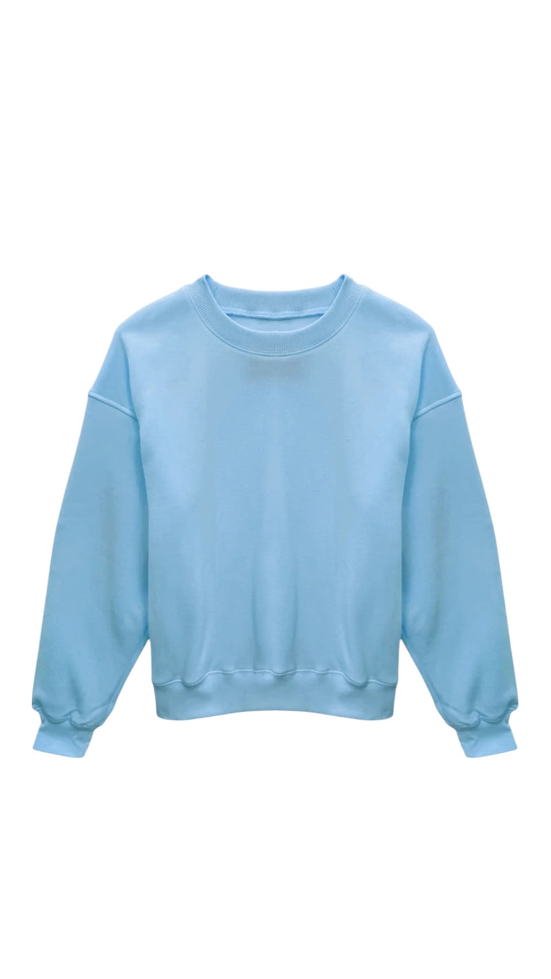 Katie J Dylan Oversized Crew - Glacier Blue