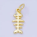 Cz Fishbone Charm