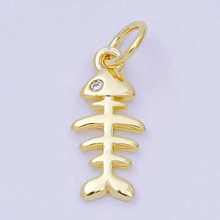 Cz Fishbone Charm