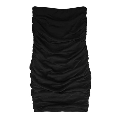 Pixielane Strapless Mesh Dress- Black