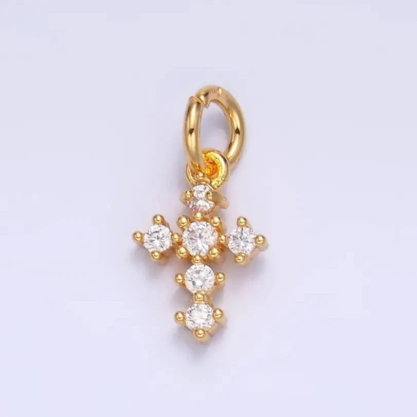 Cz Mini Cross Charm