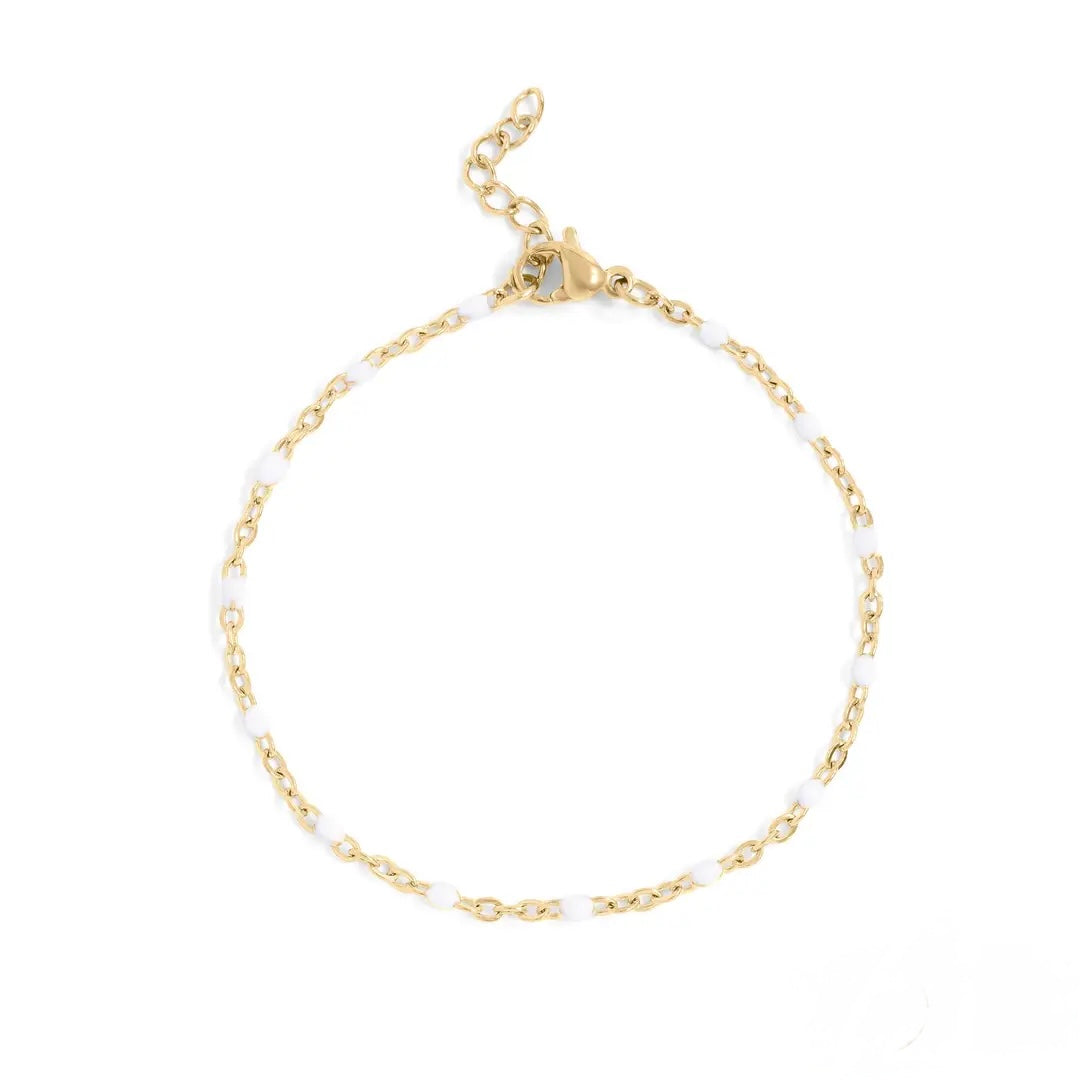 White Confetti Chain Bracelet