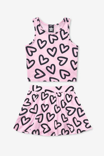 Pixielane Simply Soft Luxe Cropped Racerback Tank & Skort